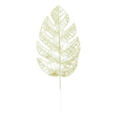Gold Glittered Leaf Spray, 13.5 Inches (Lot of 1 Bag, 12 Leaves Per Bag) SALE ITEM